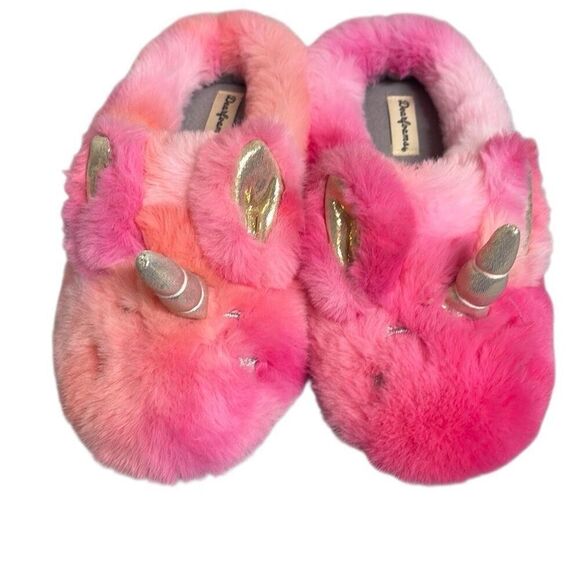Dearfoams Girls 13-1 Peyton Unicorn Pink Tie Dye Slip On Clog House Slipper NWOT - Picture 1 of 9